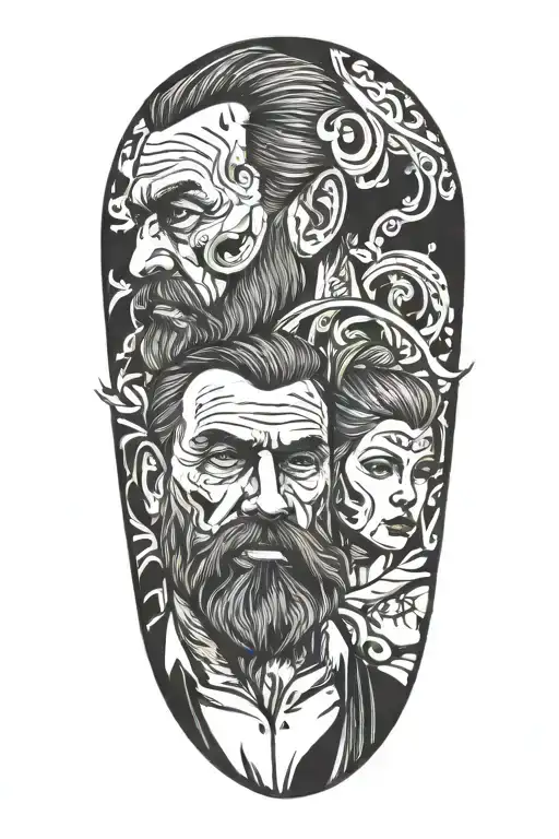 father/daughter  tattoo design idea