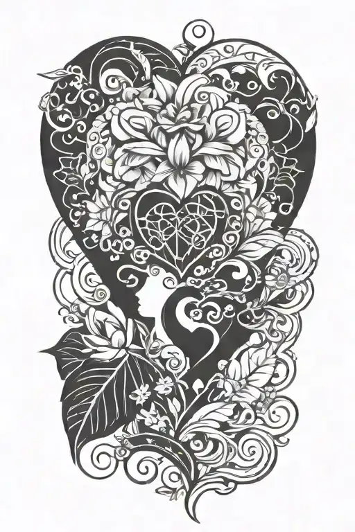 daughter is my heart symbol tattoo design idea