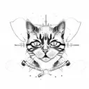 a combat medic cat tattoo design idea