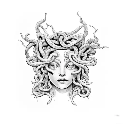 medusa inside the frame  tattoo design idea