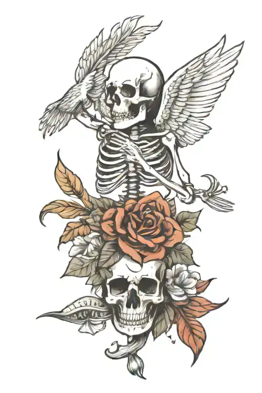 death and life represented a people and the relationship between them tattoo design idea