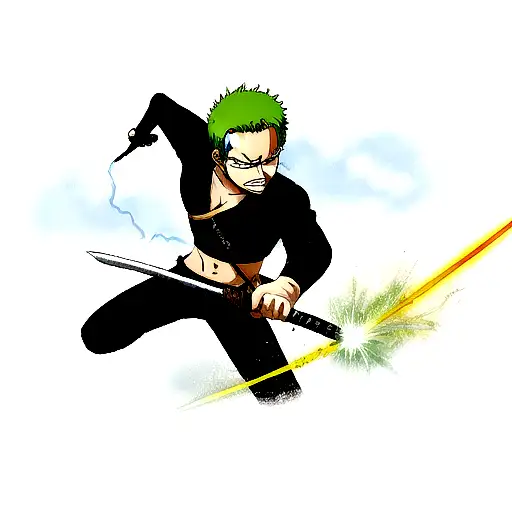 zoro sword with lightning tattoo design idea
