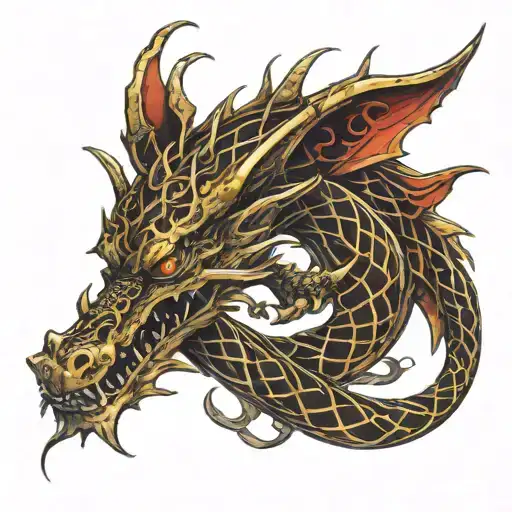 dragon coiled tattoo design idea