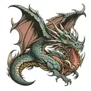 dragon coiled tattoo design idea