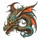 dragon coiled tattoo design idea