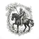 knight and dryad tattoo design idea