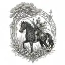 knight and dryad tattoo design idea