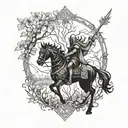 knight and dryad tattoo design idea