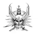 Saint michael with storm  tattoo design idea