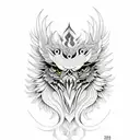 Simorgh that came out of the fire tattoo design idea