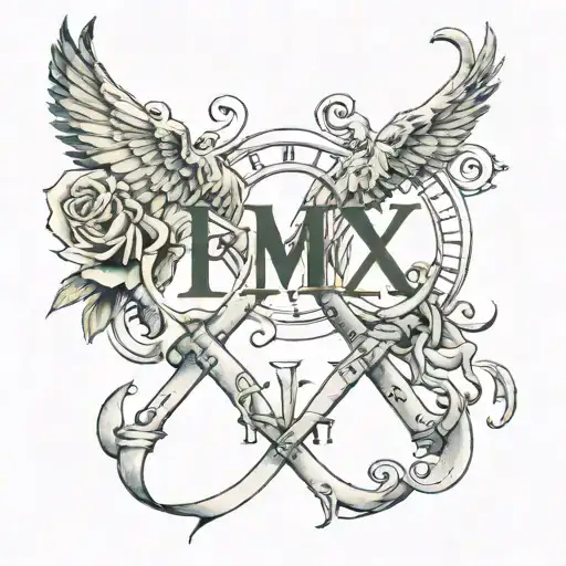 July 9th 2003 Roman numerals intertwined tattoo design idea