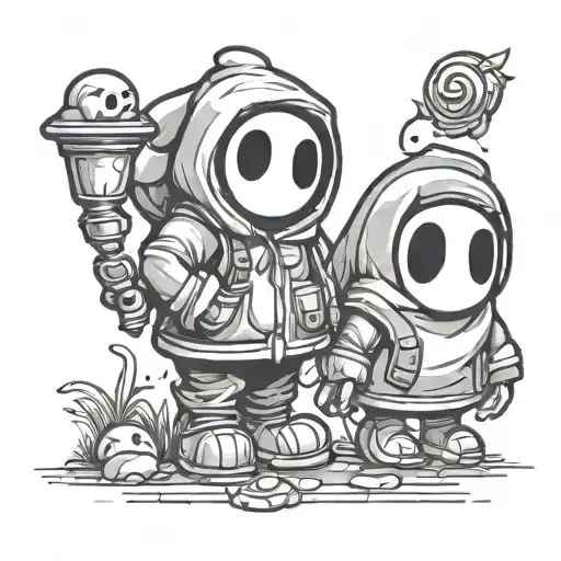 shy guy and boo couple tattoo design tattoo design idea