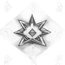 a david star with the aquarium sign tattoo design idea