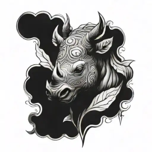 rhino god Hermes tattoo design idea