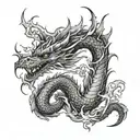 dragon breathing fire tattoo design idea
