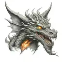 dragon breathing fire tattoo design idea