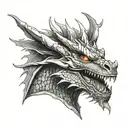 dragon breathing fire tattoo design idea