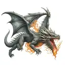 dragon breathing fire tattoo design idea