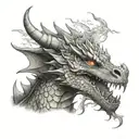 dragon breathing fire tattoo design idea