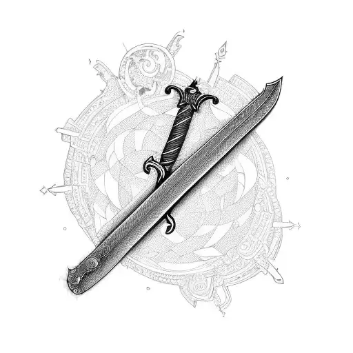 Sketch Sword Tattoo Idea - BlackInk AI