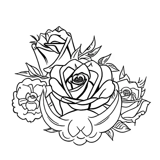 Combine the war cannon with flower tattoo design idea