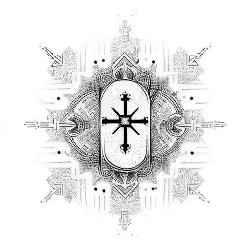cyber sigilism cross  tattoo design idea