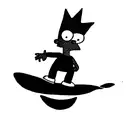 bart simpson on a surfboard  tattoo design idea