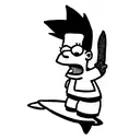 bart simpson on a surfboard  tattoo design idea