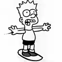 bart simpson on a surfboard  tattoo design idea