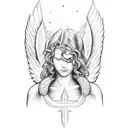 biblical angel tattoo design idea