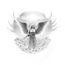 biblical angel tattoo design idea