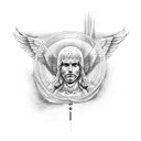 biblical angel tattoo design idea
