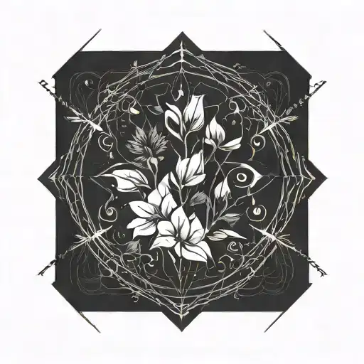 floral arrow design tattoo design idea