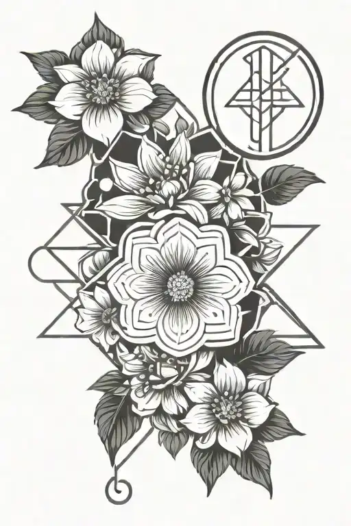 Tattoo, greek symbol, mother and child, flowers, October, love tattoo design idea