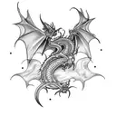 tattoo sleeve with a dragon with crows moon and lightning tattoo design idea