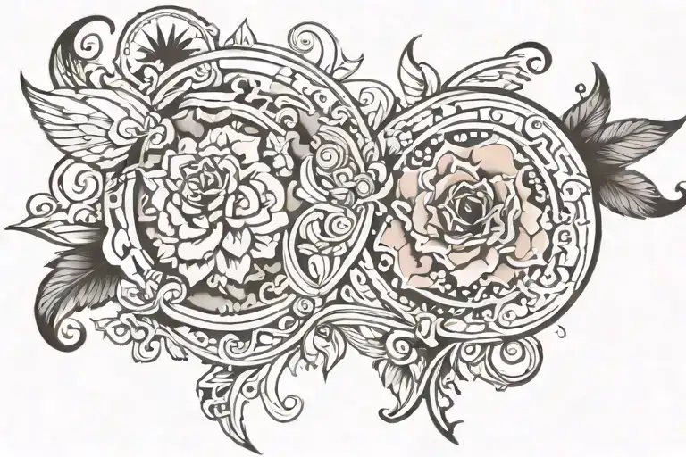 neda and semi colon incorporated tattoo design idea