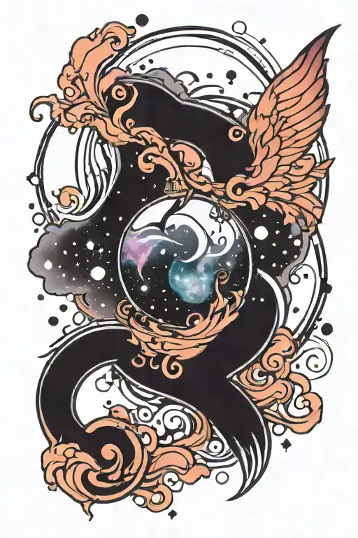 nebula and semi colon tattoo design idea