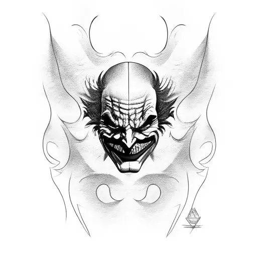 joker mask tattoo design idea