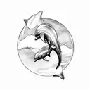the number 42, dolphin, the globe tattoo design idea