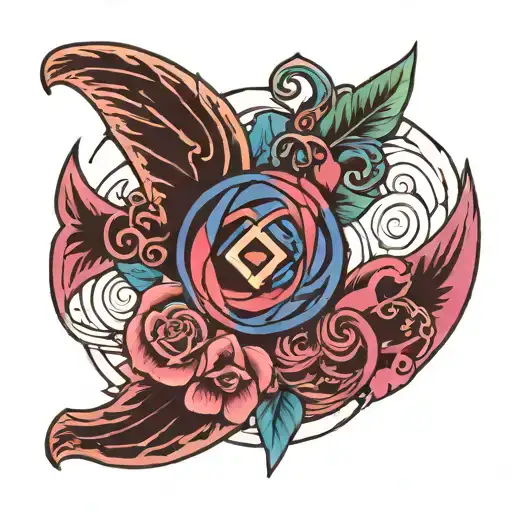 bisexual symbol intertwined tattoo design idea