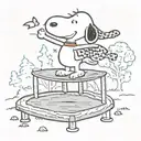 Snoopy on trampoline tattoo design idea