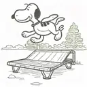 Snoopy on trampoline tattoo design idea