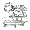 Snoopy on trampoline tattoo design idea