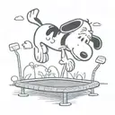 Snoopy on trampoline tattoo design idea