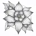 bisexual reference and daffodil tattoo design idea