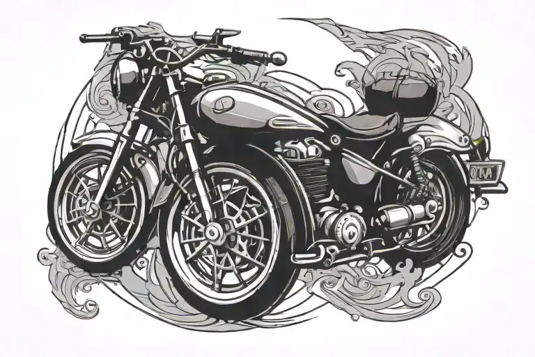 motorcycle wheel tattoo design idea