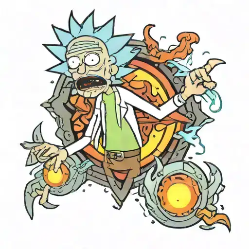 rick and morty portal  tattoo design idea