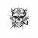 skull with anchor tattoo design idea