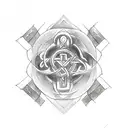 Incorporate the Baal Haddad symbol into a tattoo inspired by Viking mythology tattoo design idea