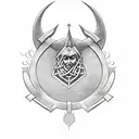 Incorporate the Baal Haddad symbol into a tattoo inspired by Viking mythology tattoo design idea